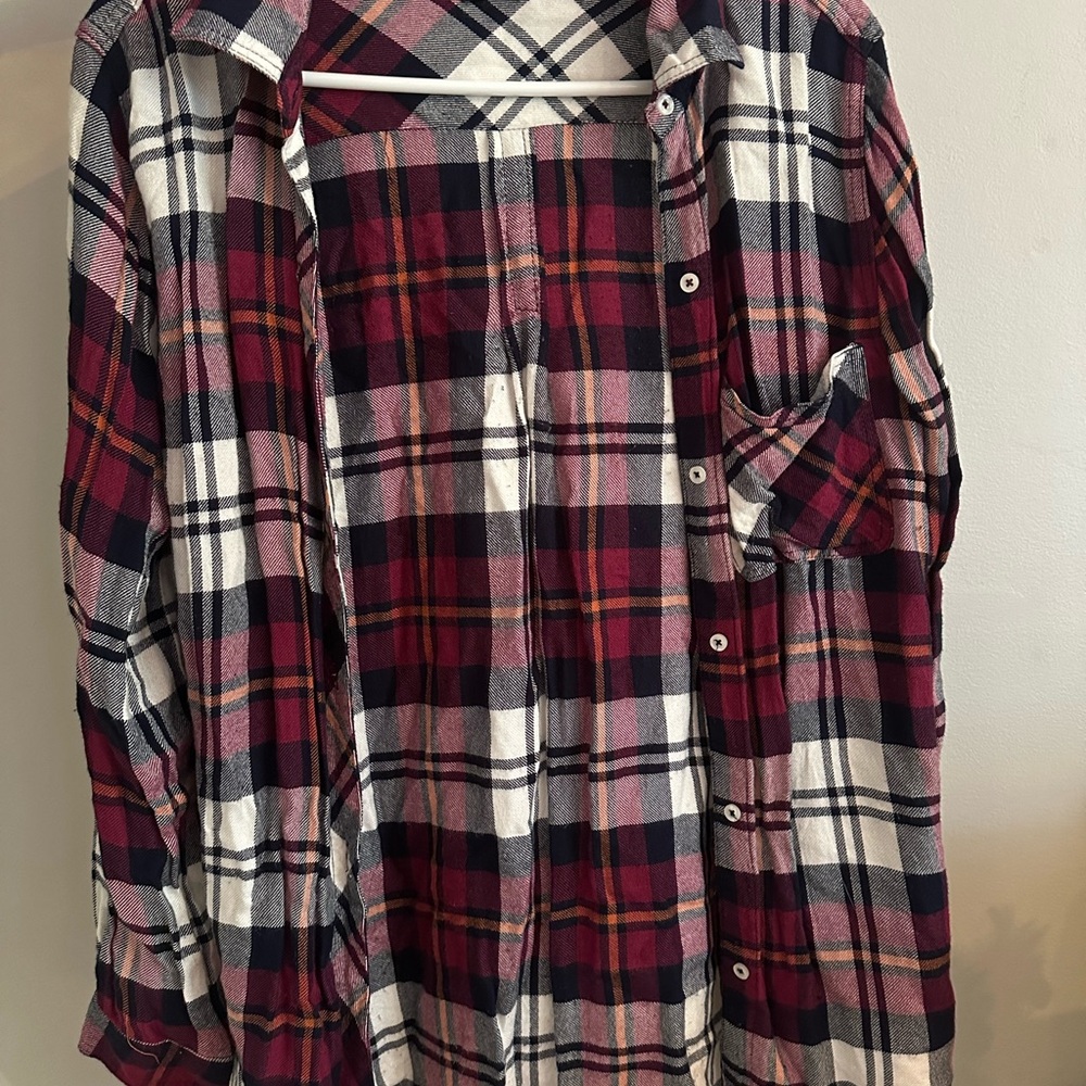 Plaid Button Down Shirt for Women